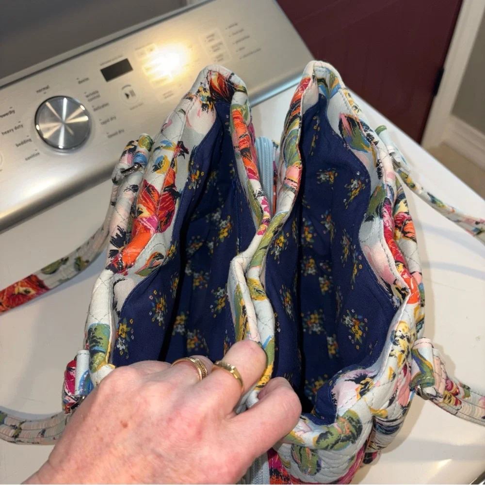 Vera Bradley Sea Air Floral Triple Compartment Large Shoulder Bag